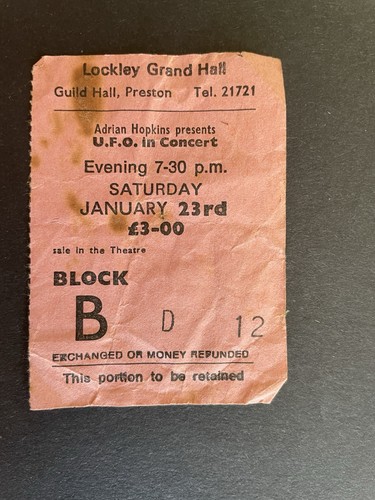 Ufo ticket 1982 - ticket,