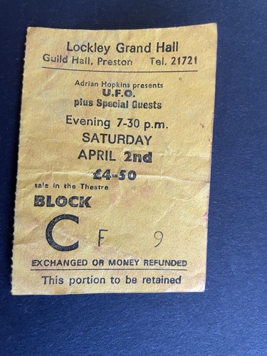 Ufo ticket 1983 - ufo,