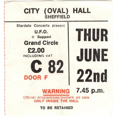 Ufo concert ticket - ticket, stub