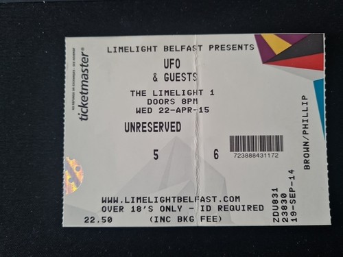 Used ticket from - u.f.o,
