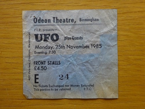 Ufo concert ticket - concert,