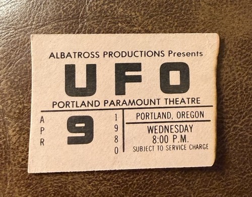 Ufo rare concert ticket - ufo, stub
