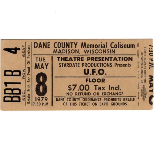 Ufo concert ticket - &,