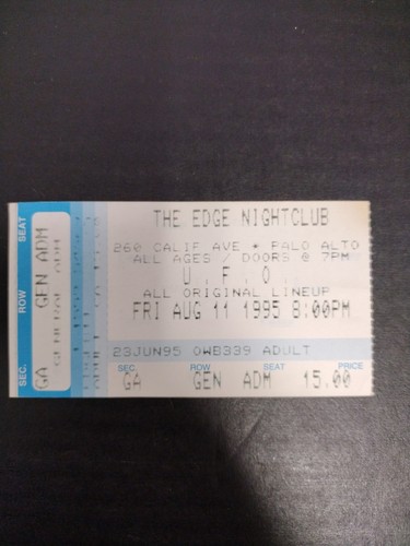 Ufo concert ticket stub - ufo,