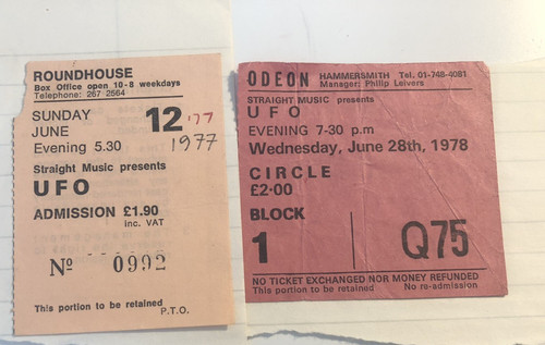 Ufo used concert tickets - -,