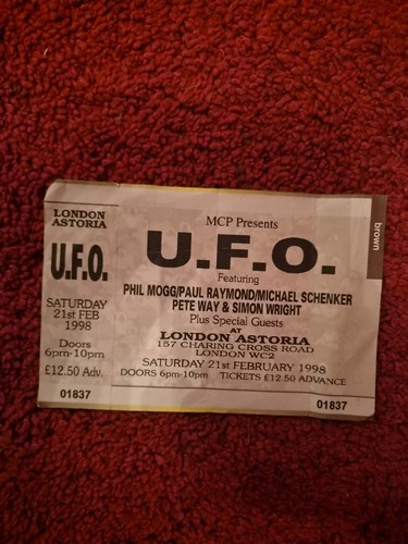 Concert ticket unused - u.f.o.,
