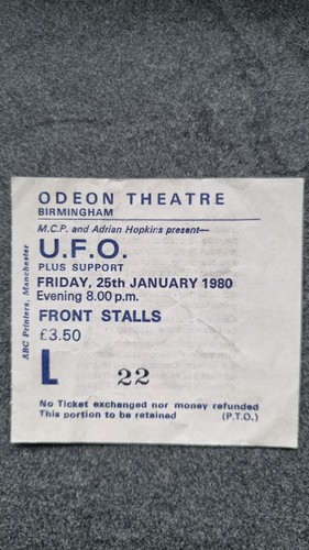Ufo 1980 concert ticket stub - stub,