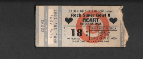 Heart rock super bowl - bowl, ticket